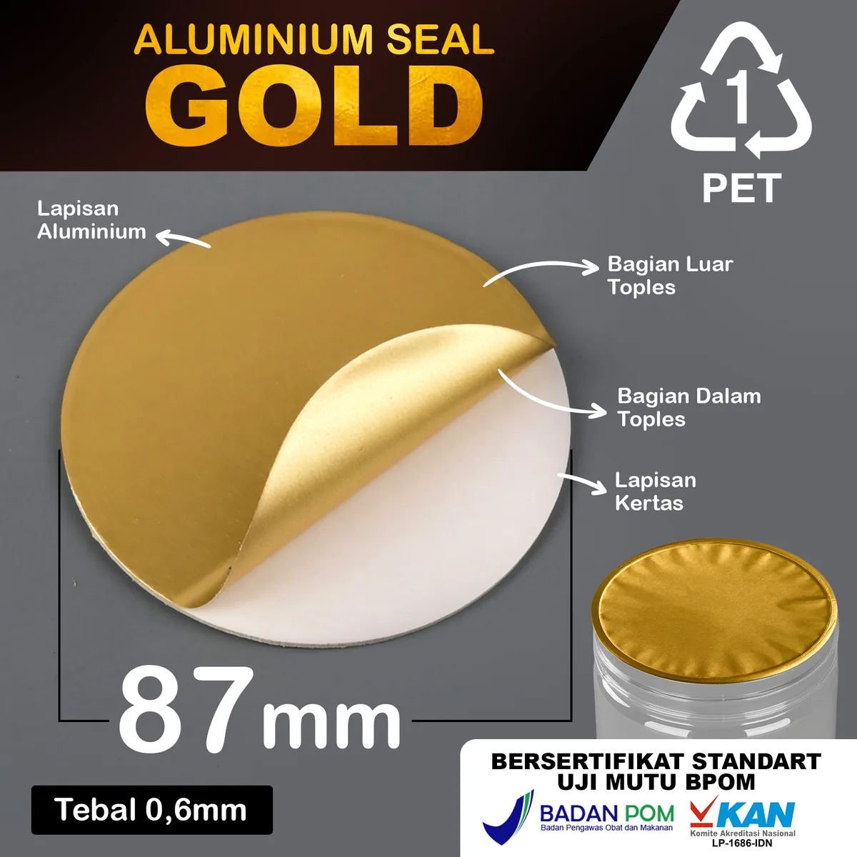 Seal PET 87mm Gold